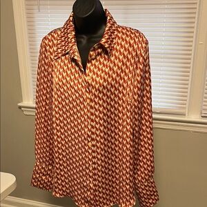 Red and cream Patterned woman shirt from H&M